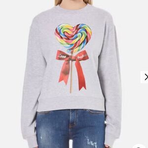 Love Moschino Women's Candy Bow Sweatshirt - Melange Grey NWT